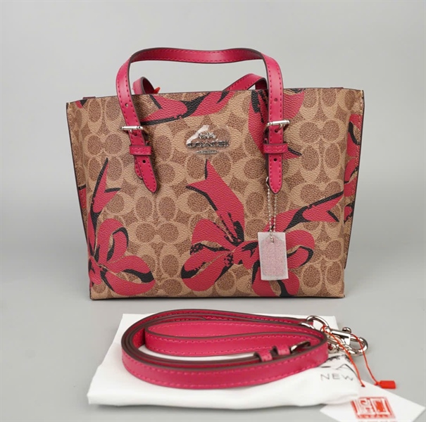 Túi Coach Handle họa tiết nơ sz24 +
