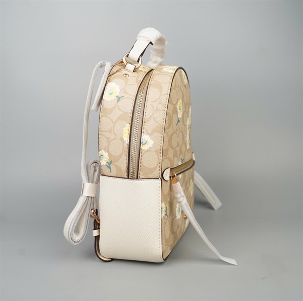 Balo Coach nude hoa cúc +