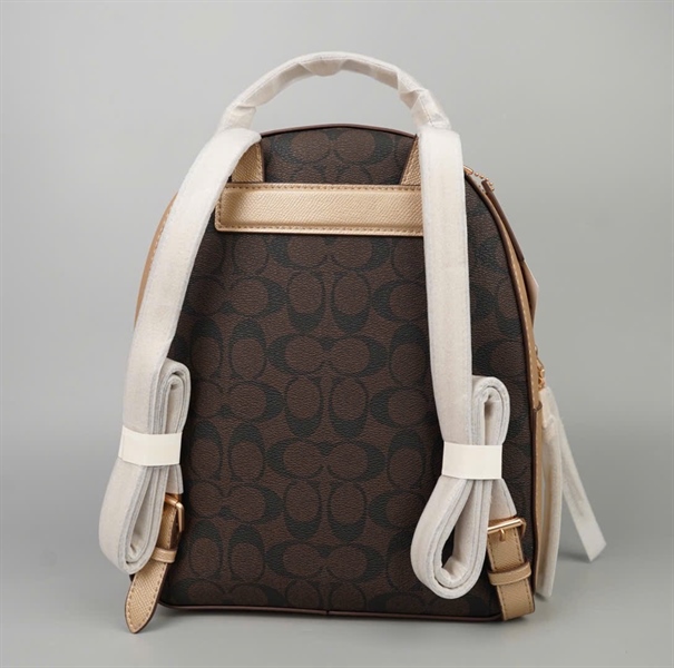 Balo Coach nâu viền nude +