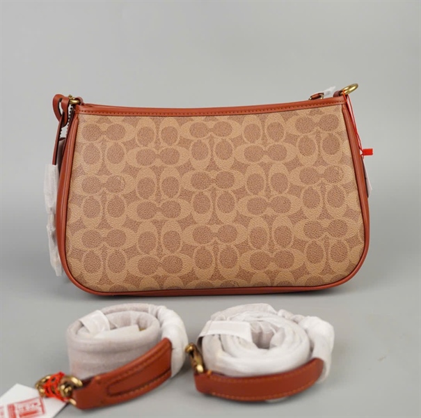 Túi Coach thuyền nâu 2 strap sz28 +