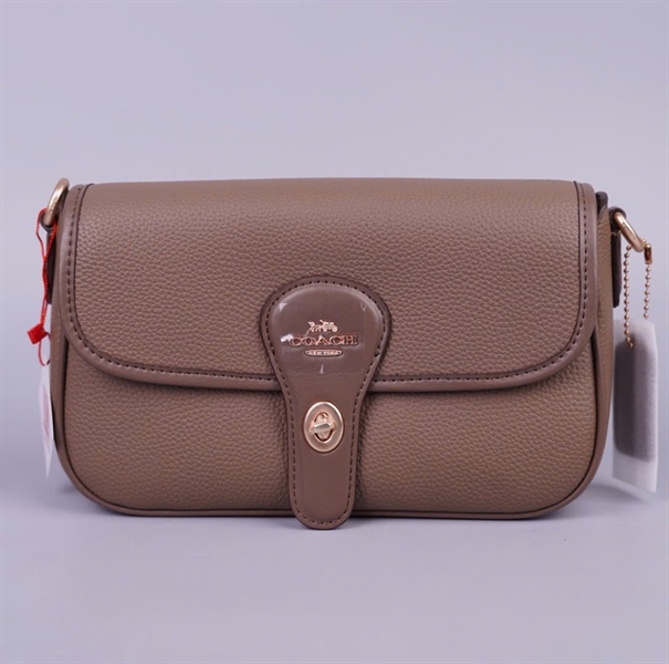 Túi Coach nâu đậm 2 strap sz24 +