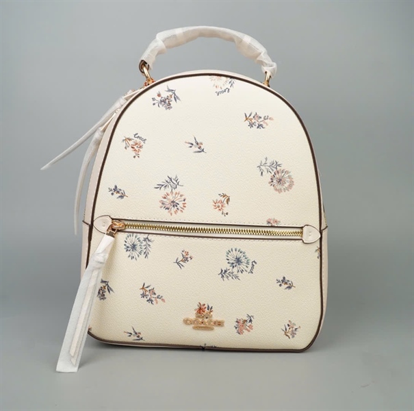 Balo Coach trắng họa tiết hoa +