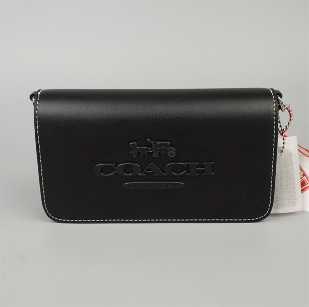 Túi Coach đen in logo sz18 +