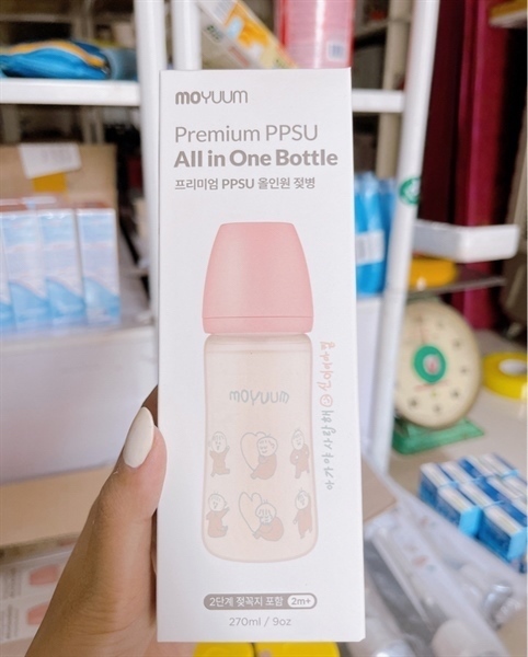 Bình sữa Moyuum PPSU Em bé hồng 270ml