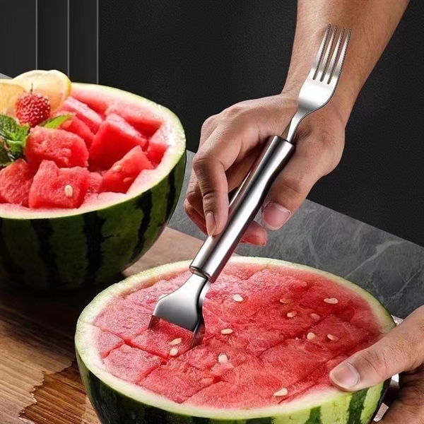 Dụng Cụ Cắt Dưa Hấu Kiêm Nĩa Ăn Trái Cây 2in1