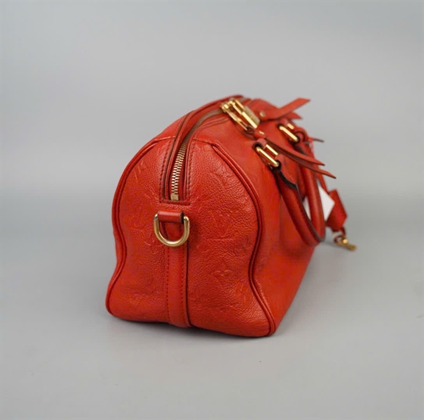 Túi LV Speedy hoa đỏ có lót form kèm ổ+ 2 chìa sz25 +