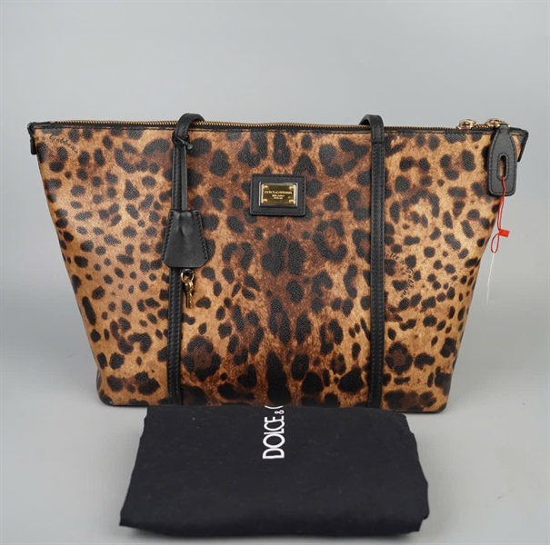 Túi D&G Tote da beo có ổ+ 2 chìa kèm lót form sz33 KG+