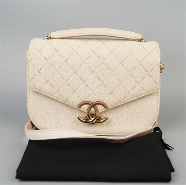 Túi Chanel Coco trắng (25206396) sz24 KG+