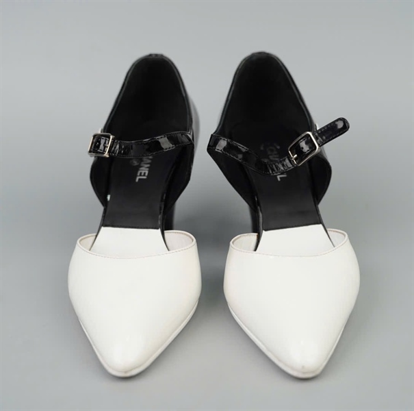 Giày Chanel trắng đen đế 9p sz38.5 KG+