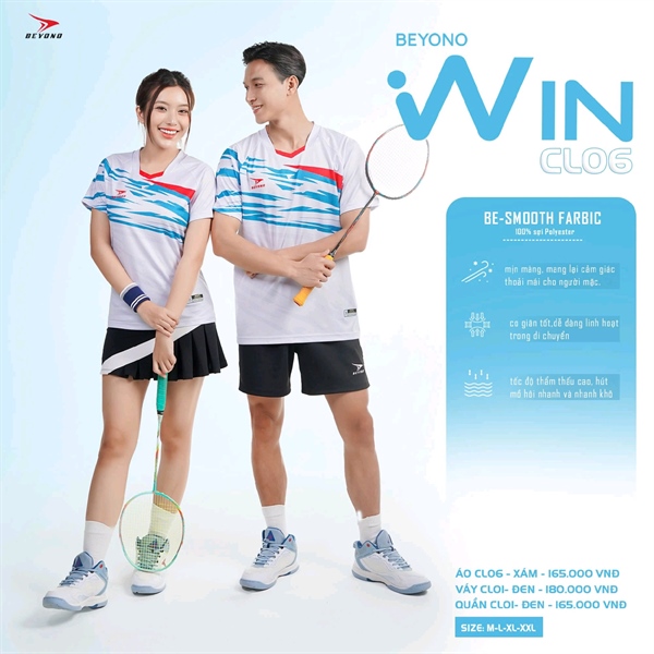 Áo cầu lông BEYONO CL06, M=>2XL 220QA