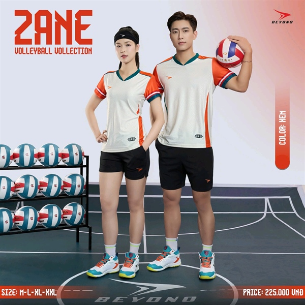 Quần áo bóng chuyền BEYONO ZANE, M=>2XL nam + nữ 220QAL