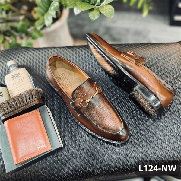 Giày Loafer Đế Da, Khóa Kim Loại