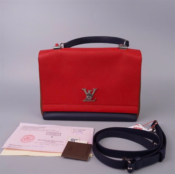 Túi LV Lockme đỏ phối xanh sz28 KG+