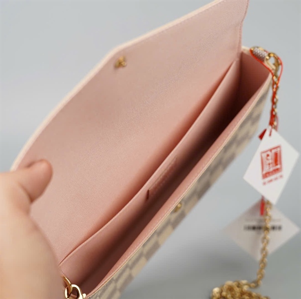 Túi LV Felicie ô vuông xám sz21 KG+