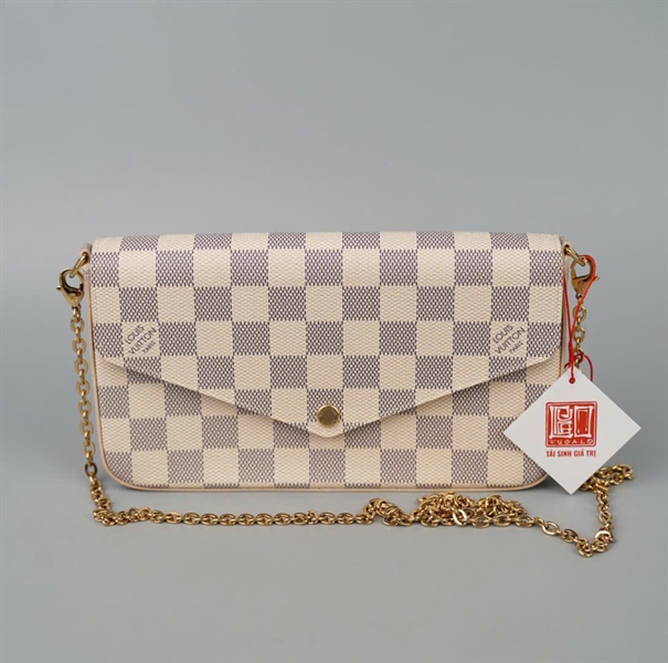 Túi LV Felicie ô vuông xám sz21 KG+