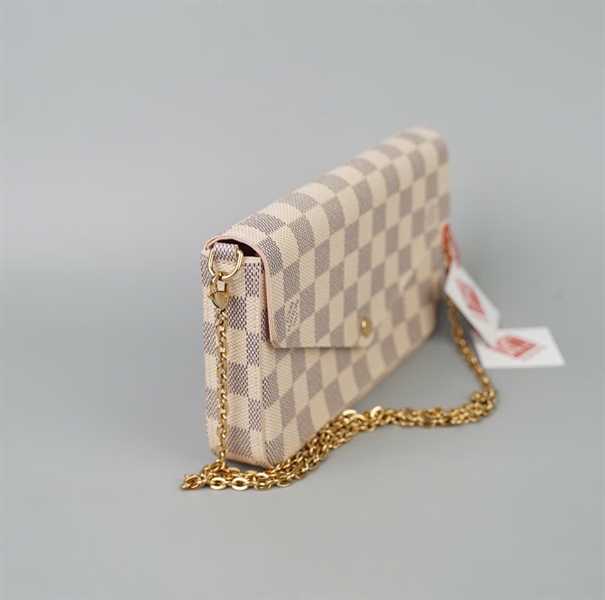 Túi LV Felicie ô vuông xám sz21 KG+