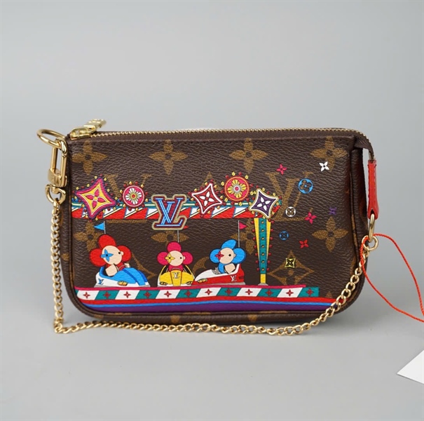 Ví LV hoa nâu in hình hoa KG+