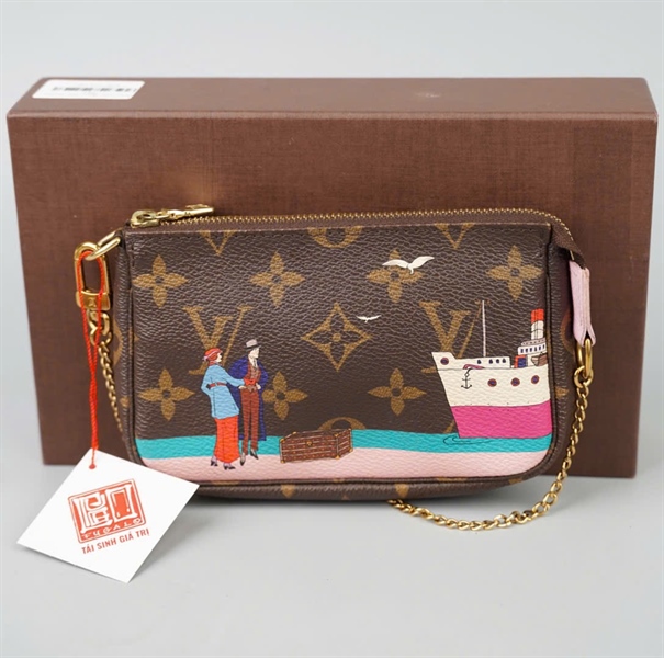 Ví LV hoa nâu in hình thuyền KG+