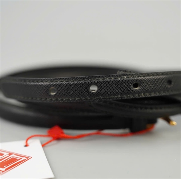 Thắt lưng Prada đen đính nơ bản 1.5cm dài 89cm +