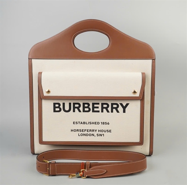 Túi BBR Pocket trắng phối nâu sz37 KG+