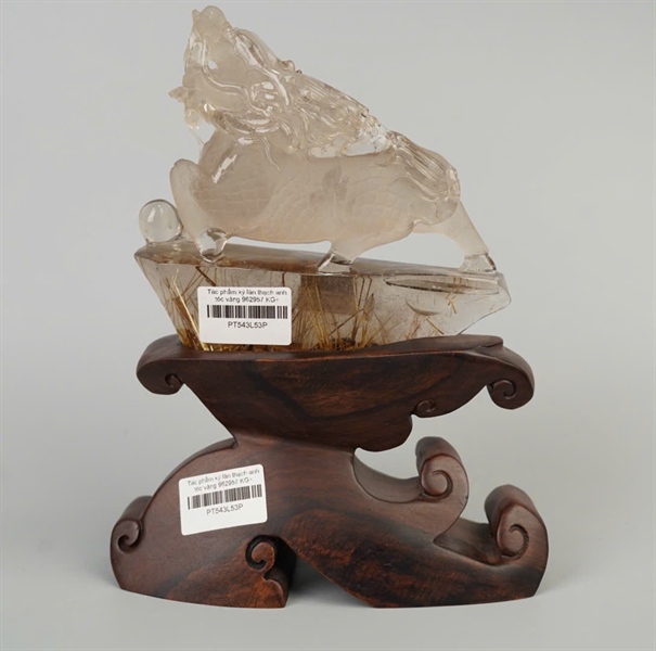 Tác phẩm kỳ lân thạch anh tóc vàng 962957 KG+