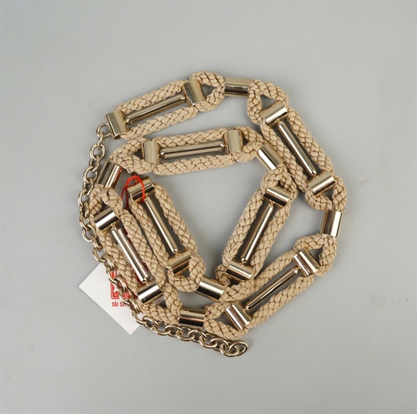 Thắt lưng Etro Milano vàng quấn dây bản 2.5cm dài 92cm +