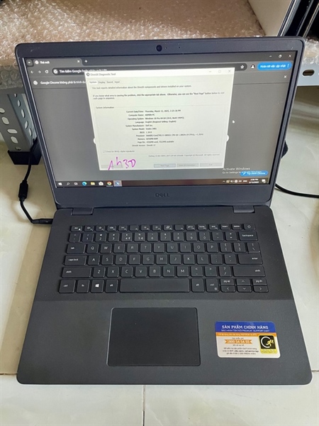 Dell vostro 3401 Core i3 TH10 ram8g ssd thẻ 256g màn 14”. Pin 3h . May sac gin hãng
