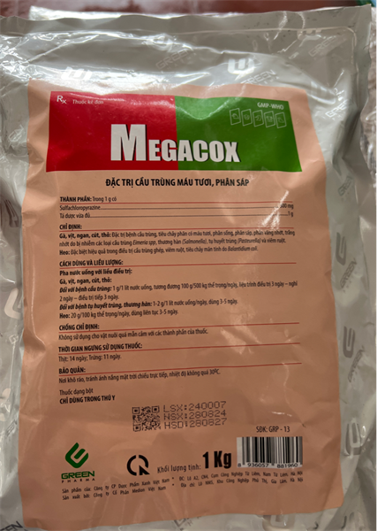 Thuốc thú y Megacox 1 kg (10x1) (Cầu trùng)