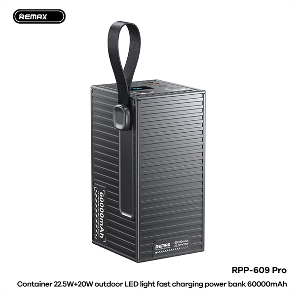 ֎[REMAX RPP-609 Pro] Pin sạc dự phòng 60000mAh QC3.0+PD 22.5W LED(1400g)
