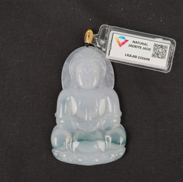 Mặt dây Quan Âm băng hoa bay 235648 Myanmar KG+