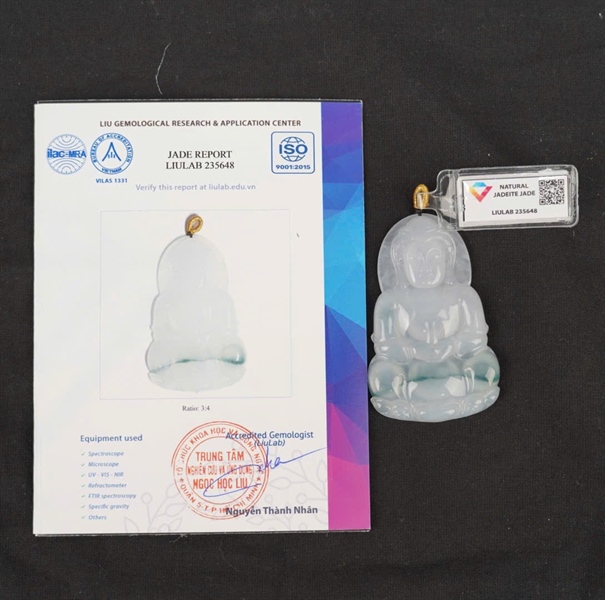 Mặt dây Quan Âm băng hoa bay 235648 Myanmar KG+