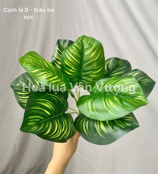 Cụm lá 9 - Trầu bà sọc - Lá cành ngắn - Hoa Lụa Vân Vượng