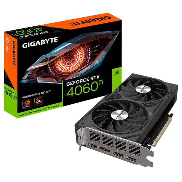Card màn hình VGA Gigabyte GeForce RTX 4060 Ti WINDFORCE OC 16G (GV-N406TWF2OC-16GD)