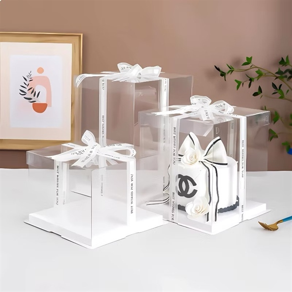 Hộp bánh trong suốt đế cao - 17 x 17 x 12