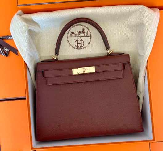 Túi Hermes Kelly nâu đỏ KG+