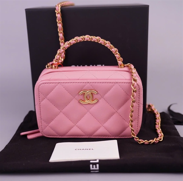 Túi Chanel Vanity hồng (E26L7A0) sz13 KG+