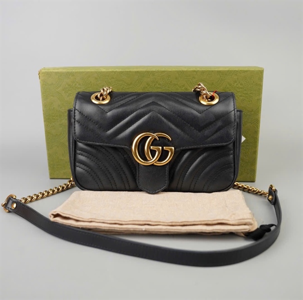 Túi GG Marmont đen (E038064738) sz21 KG+