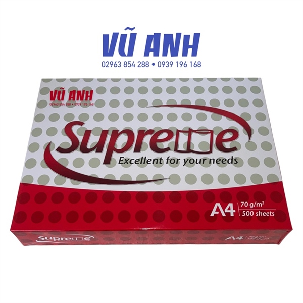 Giấy in Supreme A4 70GSM (T/5R)
