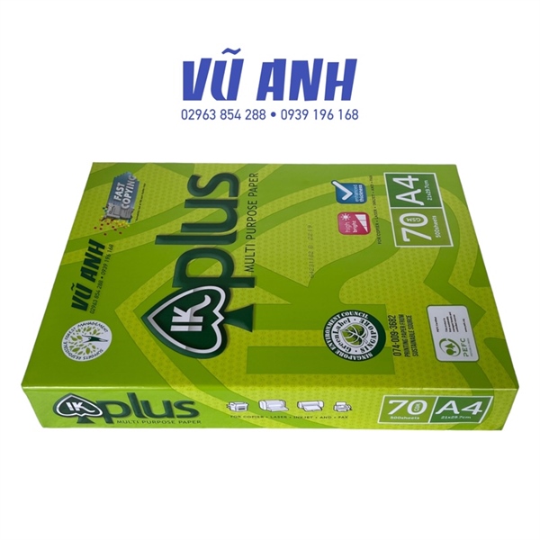 Giấy in IK Plus A4 70GSM (T/5R)