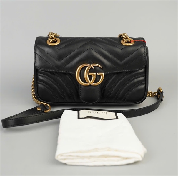 Túi GG Marmont đen (446744-493075) sz22 (BMC)+