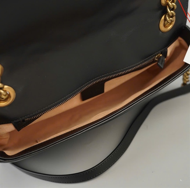 Túi GG Marmont đen (443496-525040) sz30 (BMC)+