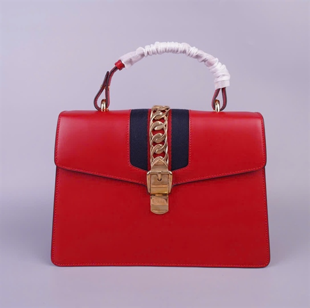 Túi GG Sylvie handle đỏ (431665-493075) sz32 (BMC)+