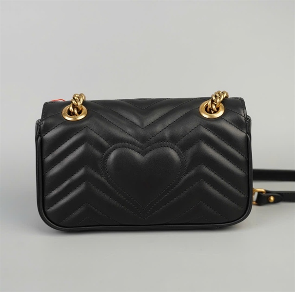 Túi GG Marmont đen (446744-493075) sz22 (BMC)+