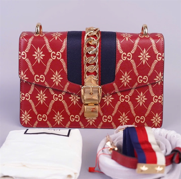 Túi GG Sylvie đỏ (524405-493075) 2strap sz25 (BMC)+