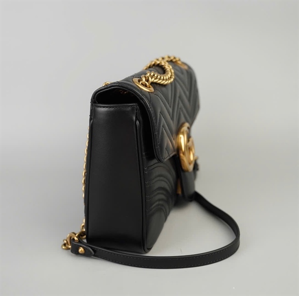 Túi GG Marmont đen (443496-525040) sz30 (BMC)+