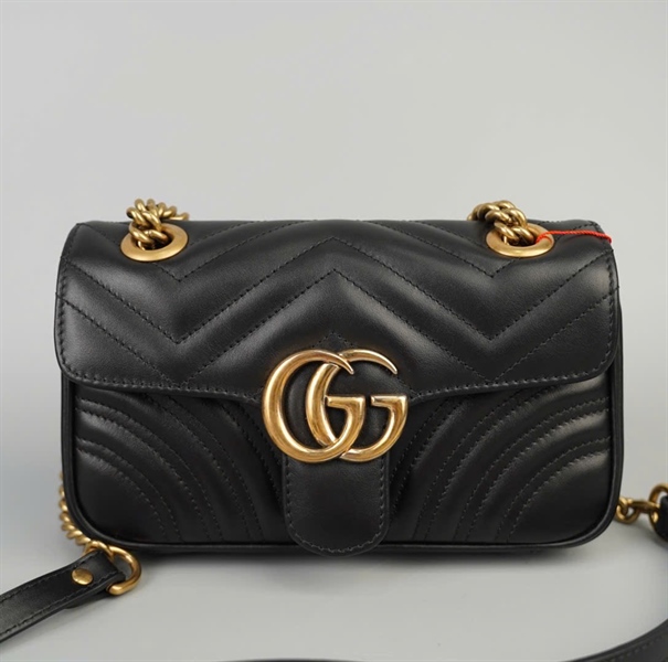 Túi GG Marmont đen (446744-493075) sz22 (BMC)+