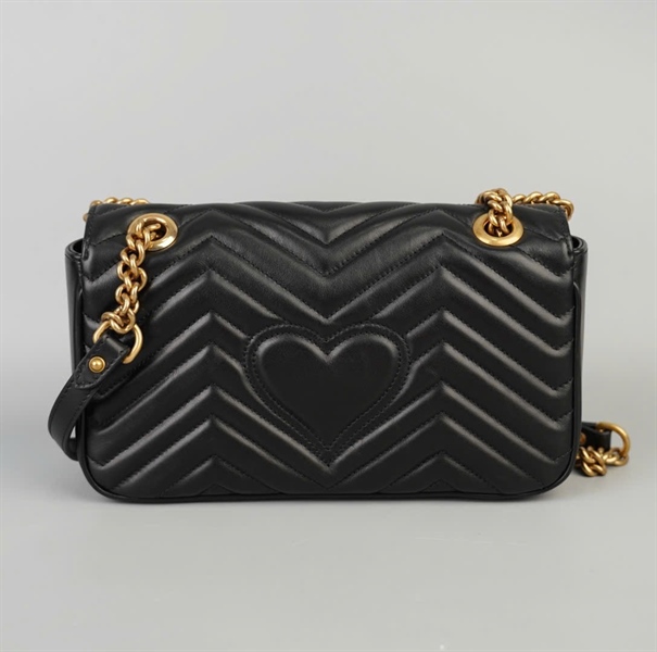 Túi GG Marmont đen (443497-493075) sz26 (BMC)+