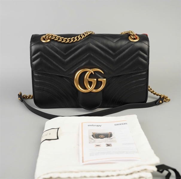 Túi GG Marmont đen (443496-525040) sz30 (BMC)+