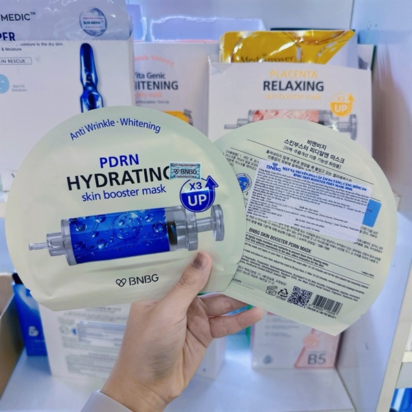 Lẻ Mặt nạ BNBG skin Booster mask x3, cấp ẩm đa tầng, căng bóng da - Xanh Dương