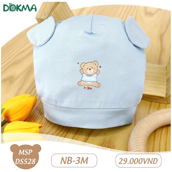 DS528 - NB/3M Mũ sơ sinh phối tai